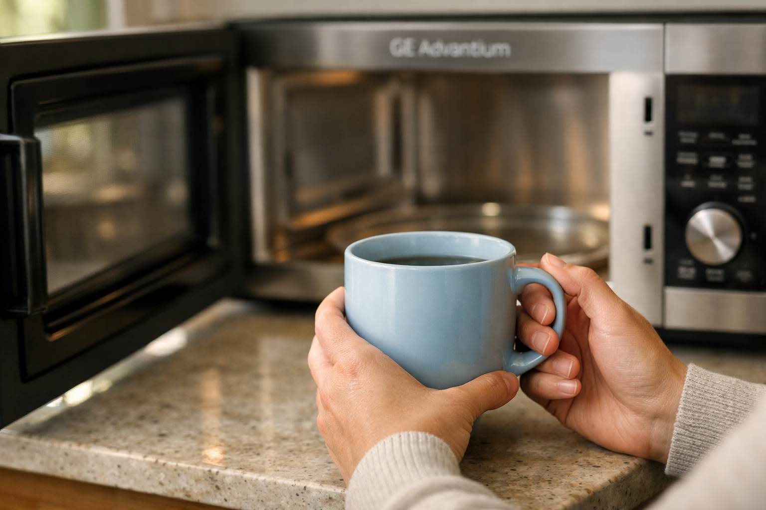 Cold drink removed from GE Advantium microwave not heating