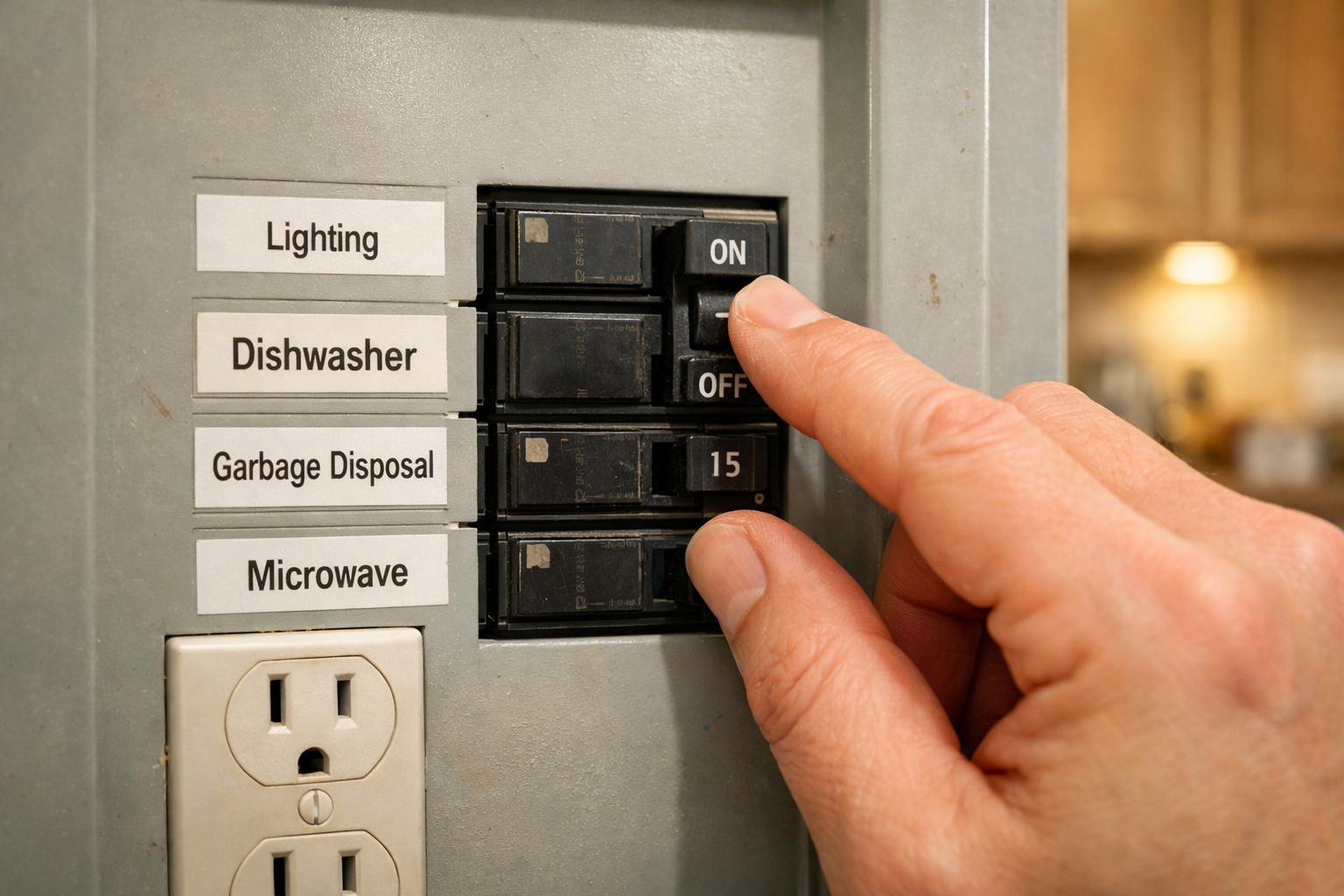 Resetting dishwasher circuit breaker to restore control panel power