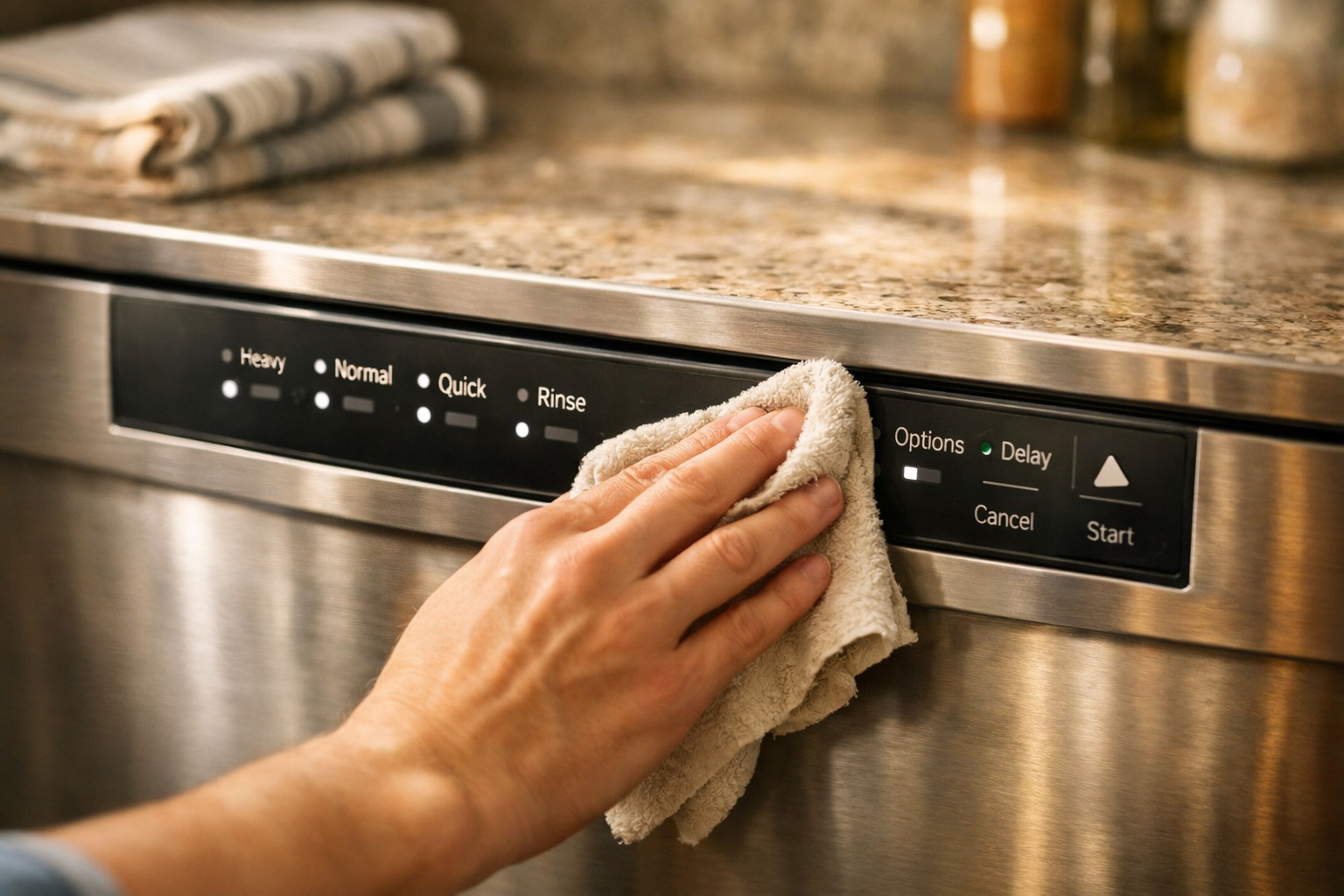 Cleaning dishwasher touchpad and control board for maintenance