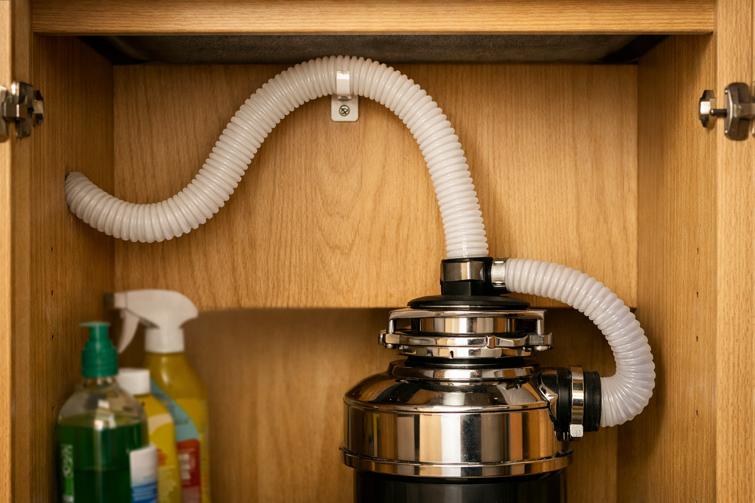 Bubble level placed on Bosch dishwasher rack confirming level installation in cabinet