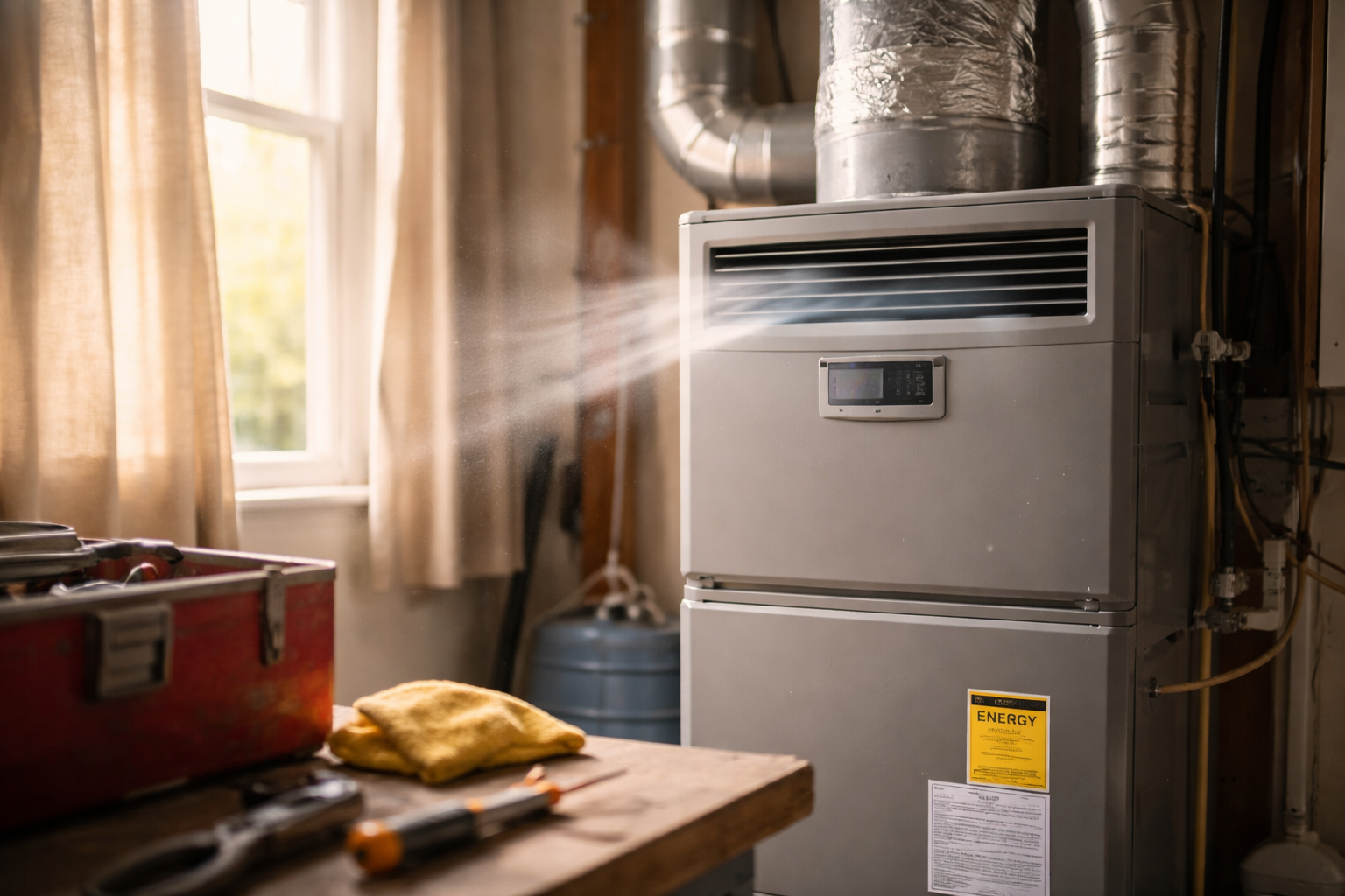 Residential HVAC system running with natural airflow in home