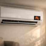 Air conditioner showing FL error code on indoor display panel