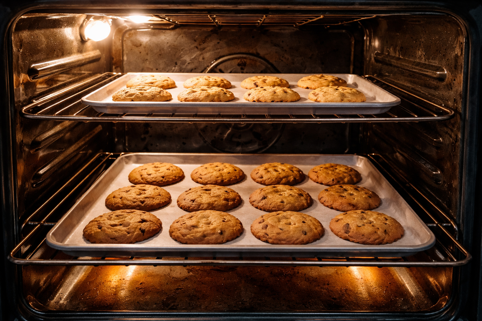 uneven baking in conventional oven with top and bottom rack difference