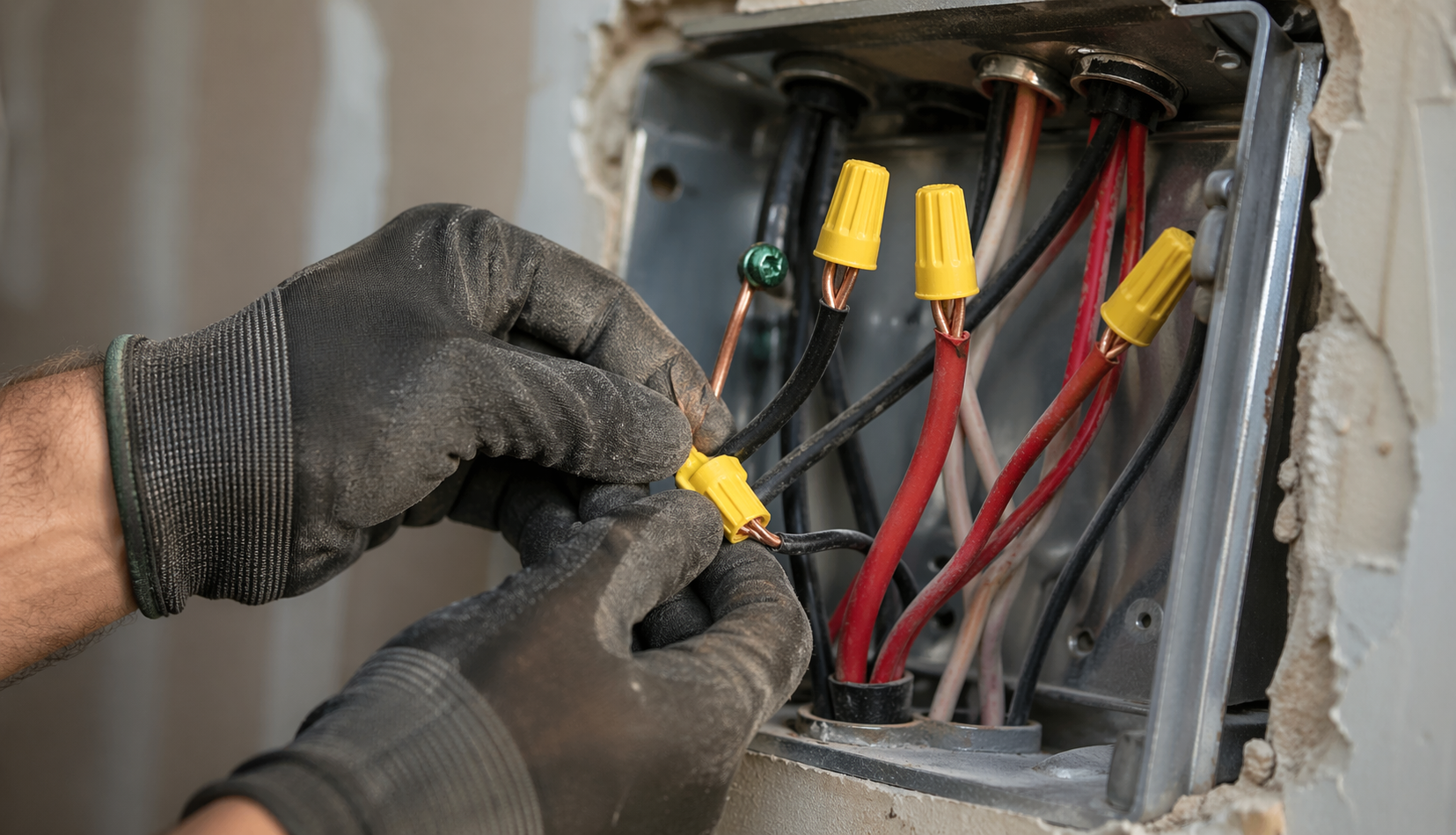 connecting wall oven electrical wires safely inside wall box