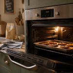 Oven with cookies slightly overbaked showing temperature inconsistency