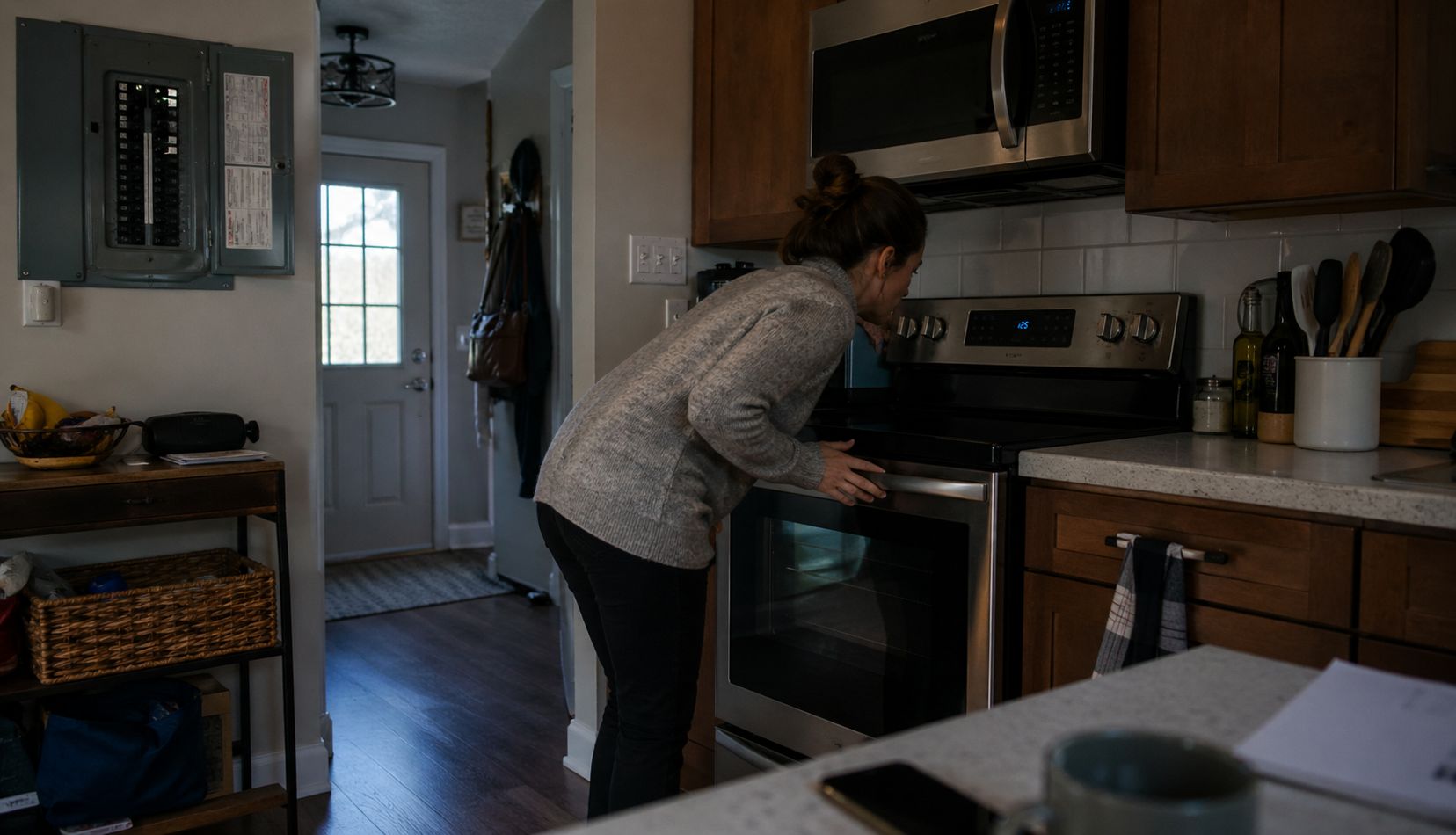 GE oven resetting after power outage in home kitchen