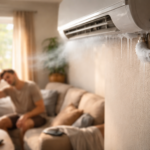 central air conditioner vent with ice buildup and poor cooling indoors