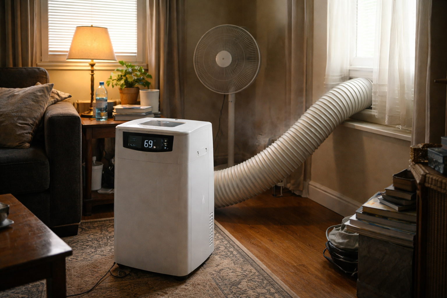 portable air conditioner running without vent causing heat buildup indoors