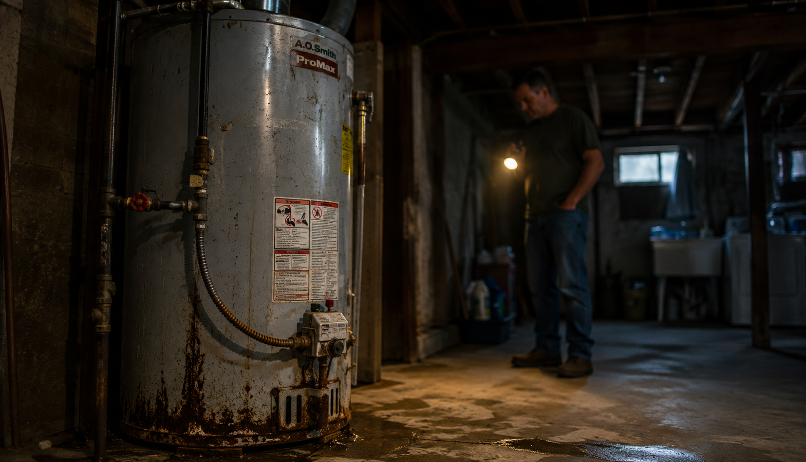 ChatGPT Image May 16, 2026, 11_47_24 PM Old corroded hot water heater showing signs of replacement need