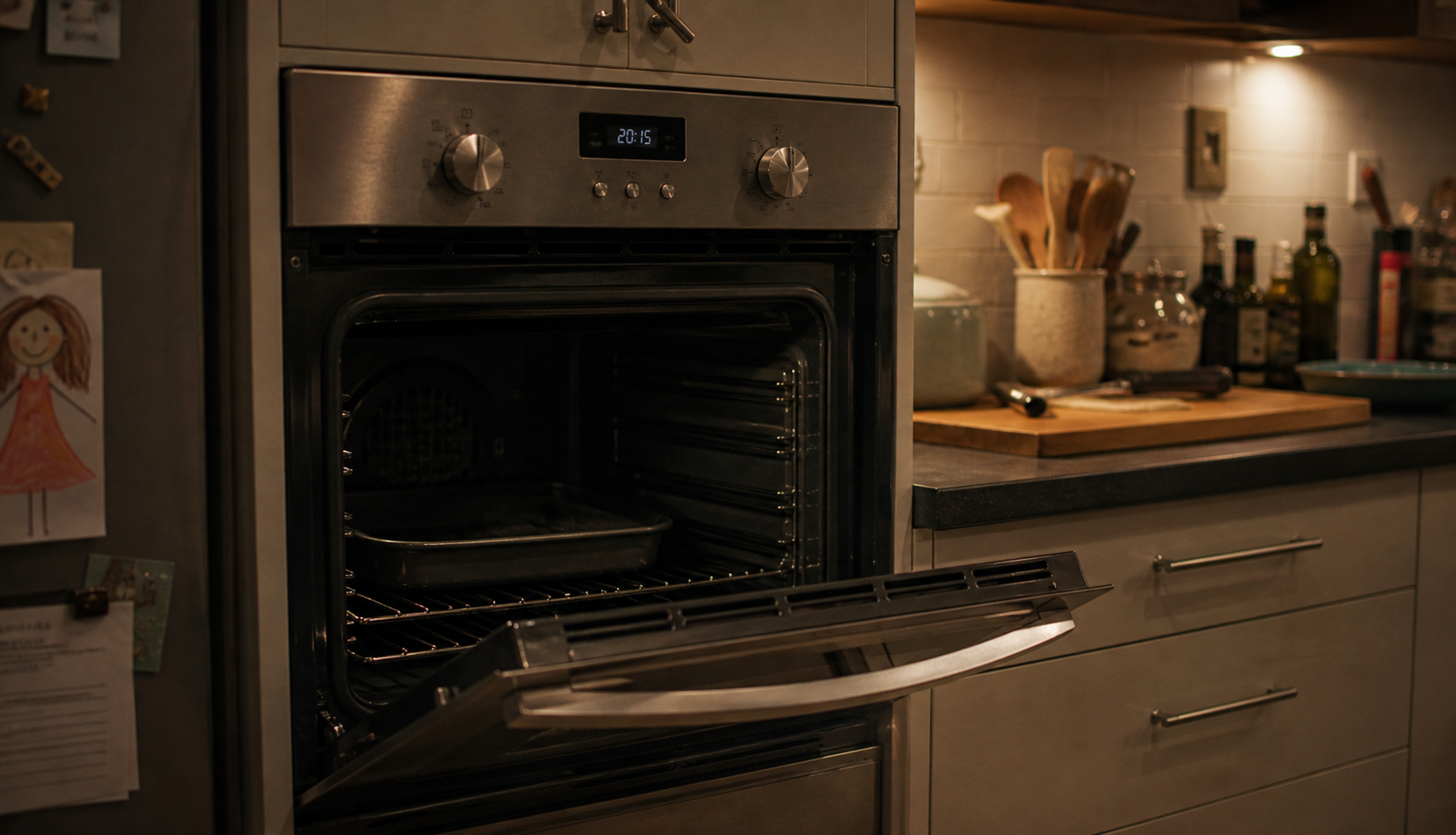 Gas oven not heating with open door in home kitchen