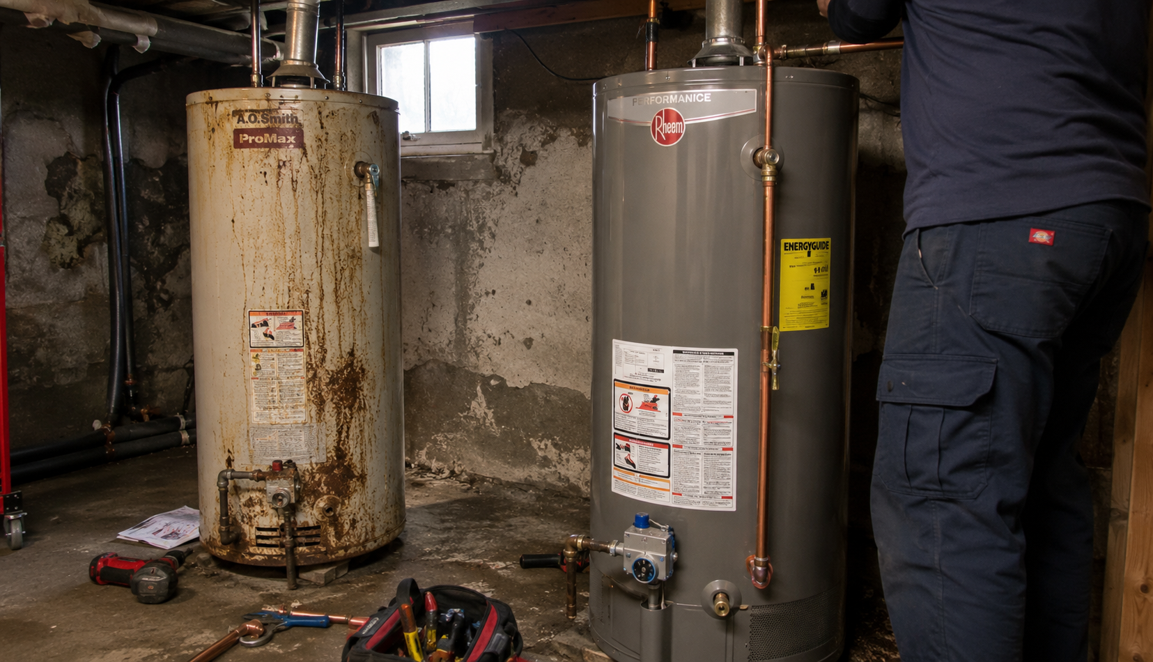ChatGPT Image May 7, 2026, 09_58_37 PM Water heater replacement in home utility room with tools visible