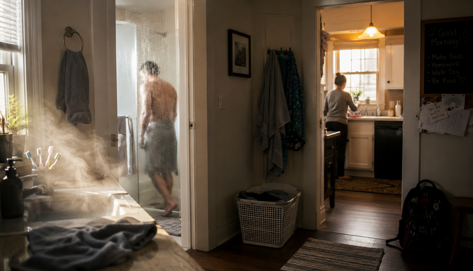 May 23, 2026, 01_52_23 AM Busy household using multiple hot water fixtures during morning routine