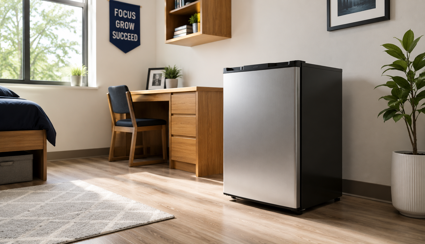 ChatGPT Image Jun 21, 2026, 05_13_36 AM mini fridge running properly in bright tidy room