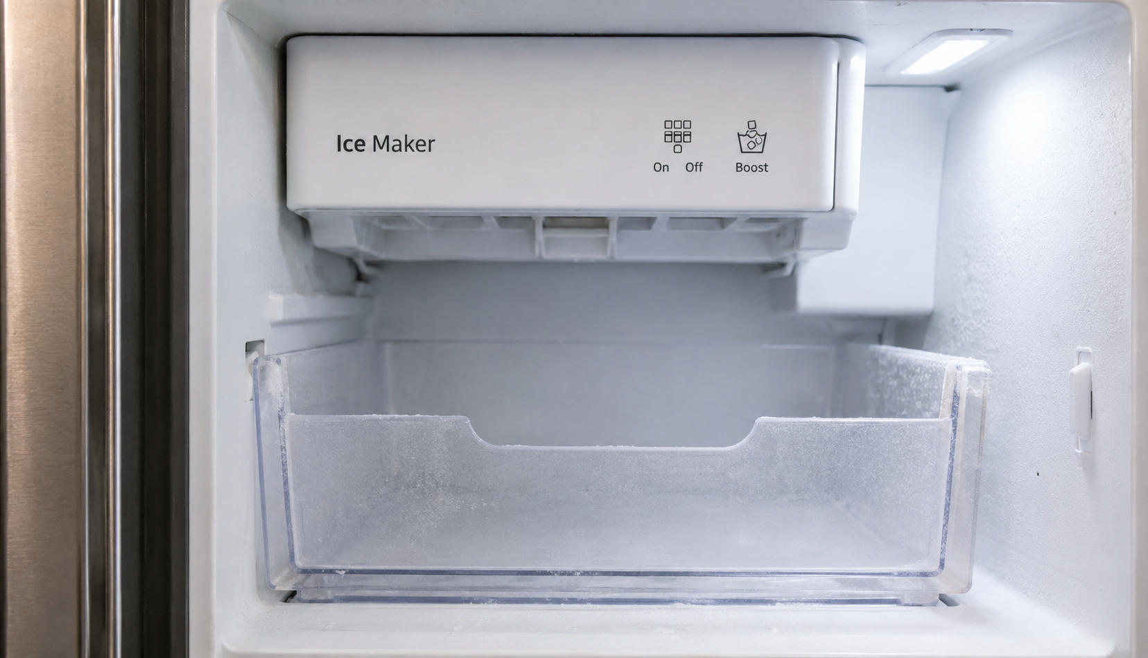 ChatGPT Image Jun 21, 2026, 05_34_08 AM empty ice bin under refrigerator ice maker with no ice