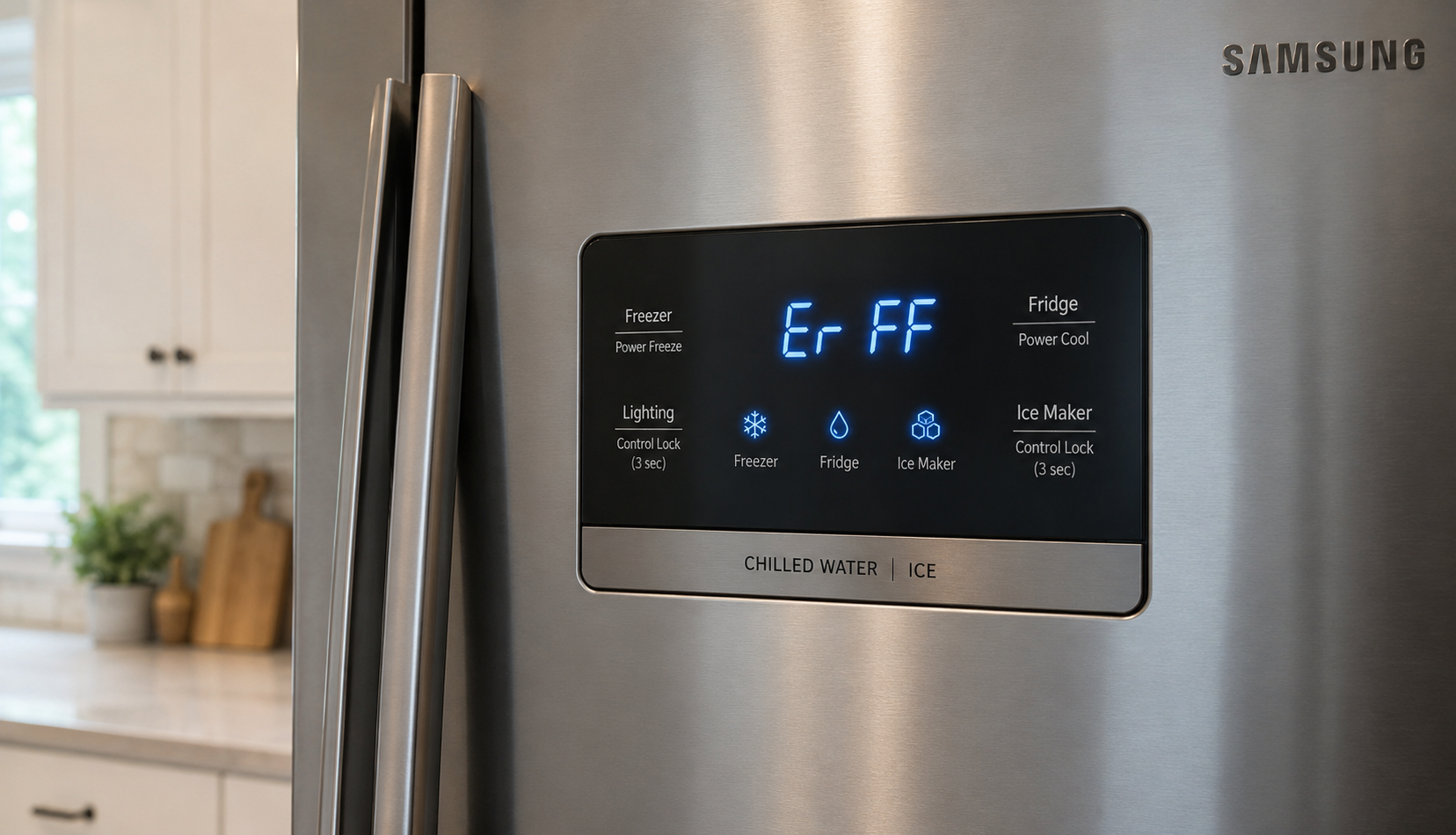 ChatGPT Image Jun 22, 2026, 11_50_25 PM (1) Samsung refrigerator display panel showing error code