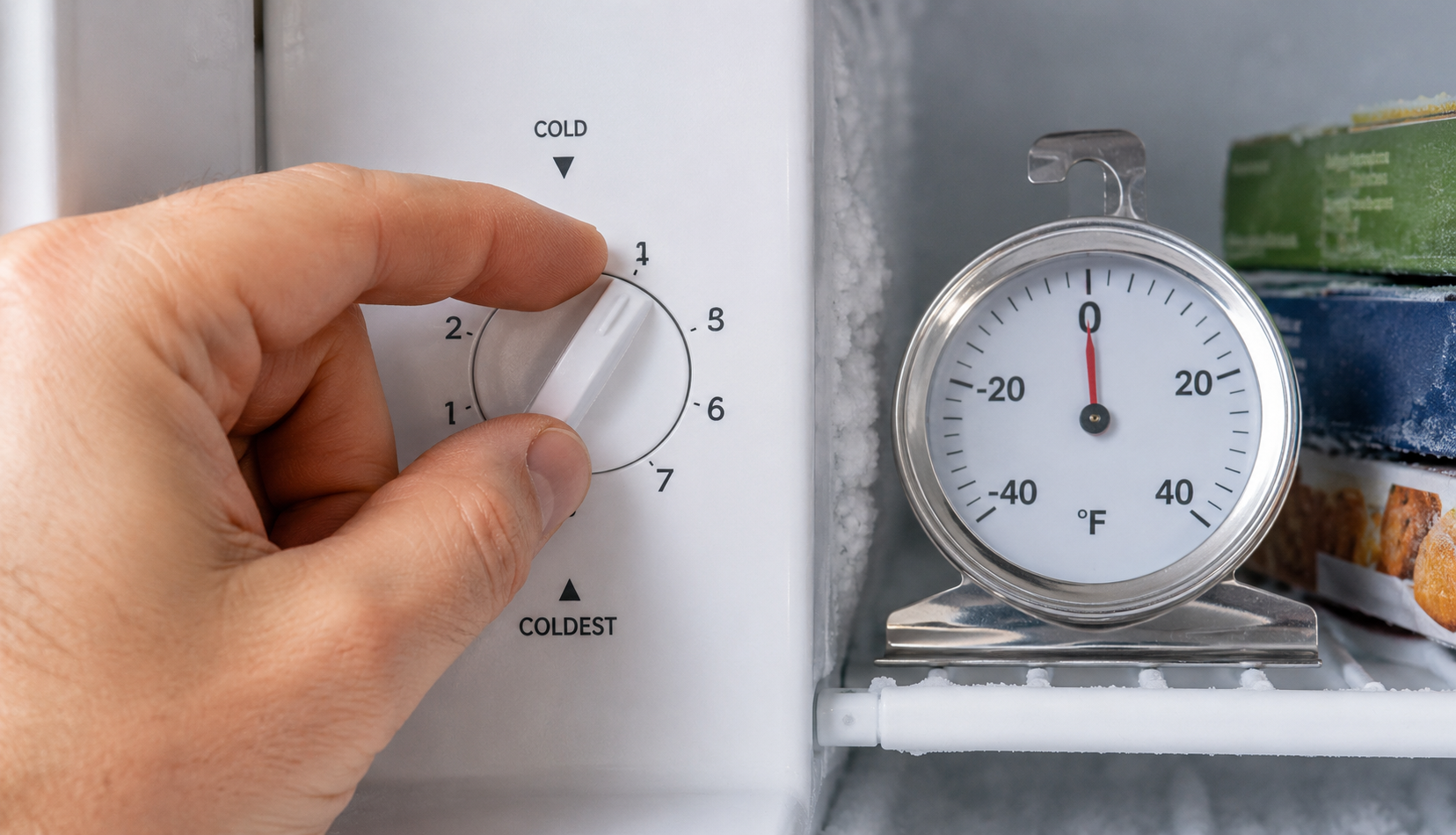 ChatGPT Image Jun 26, 2026, 05_40_27 PM adjusting freezer temperature dial while checking thermometer