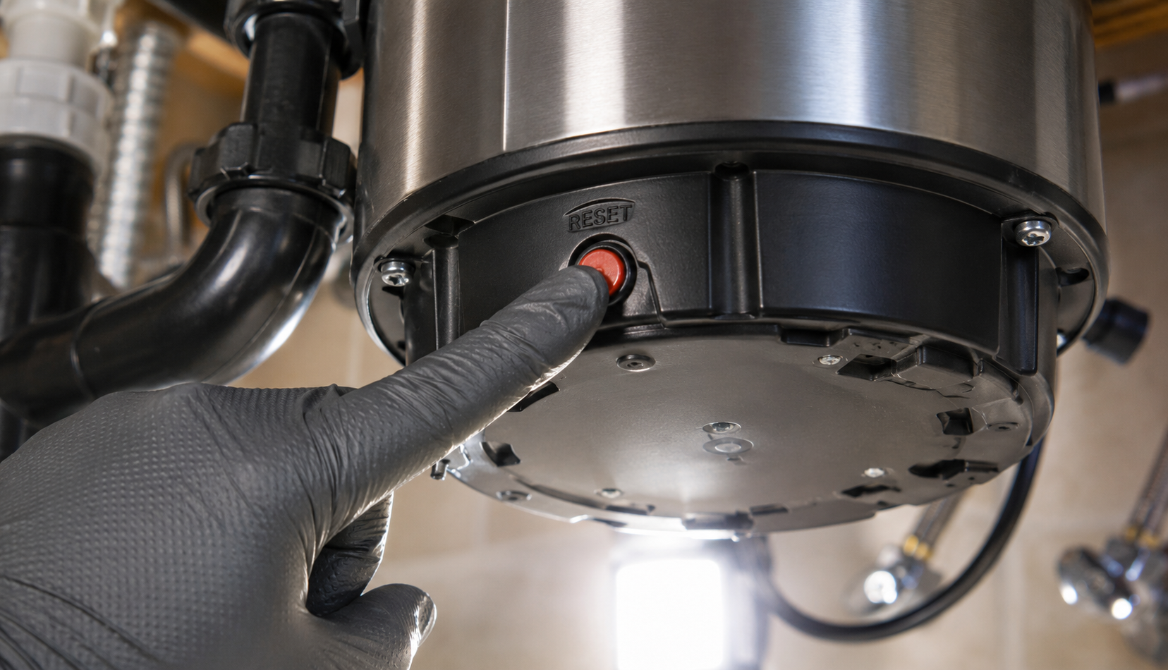 ChatGPT Image Jun 30, 2026, 12_46_25 AM Hand pressing red reset button on bottom of garbage disposal unit