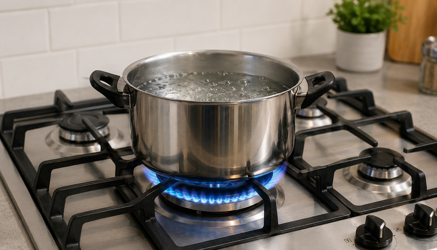 ChatGPT Image Jul 9, 2026, 04_53_26 PM Gas stove burner working properly with blue flame heating pot of water