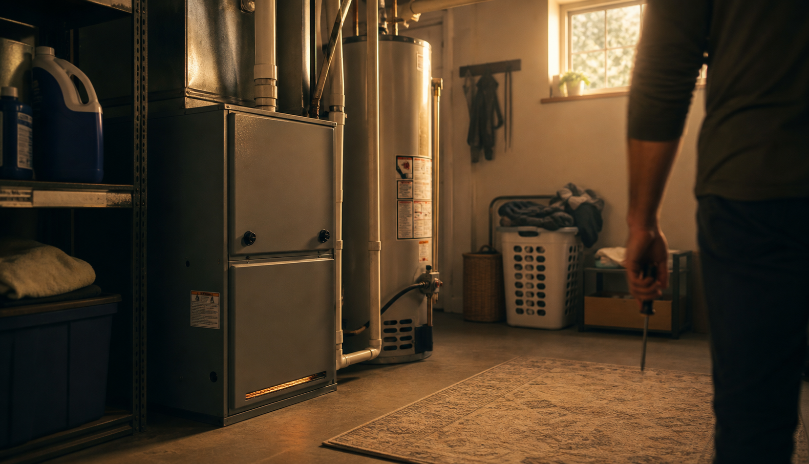 Furnace running normally again after flame sensor repair completed