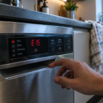 Bosch dishwasher display showing the E15 error code