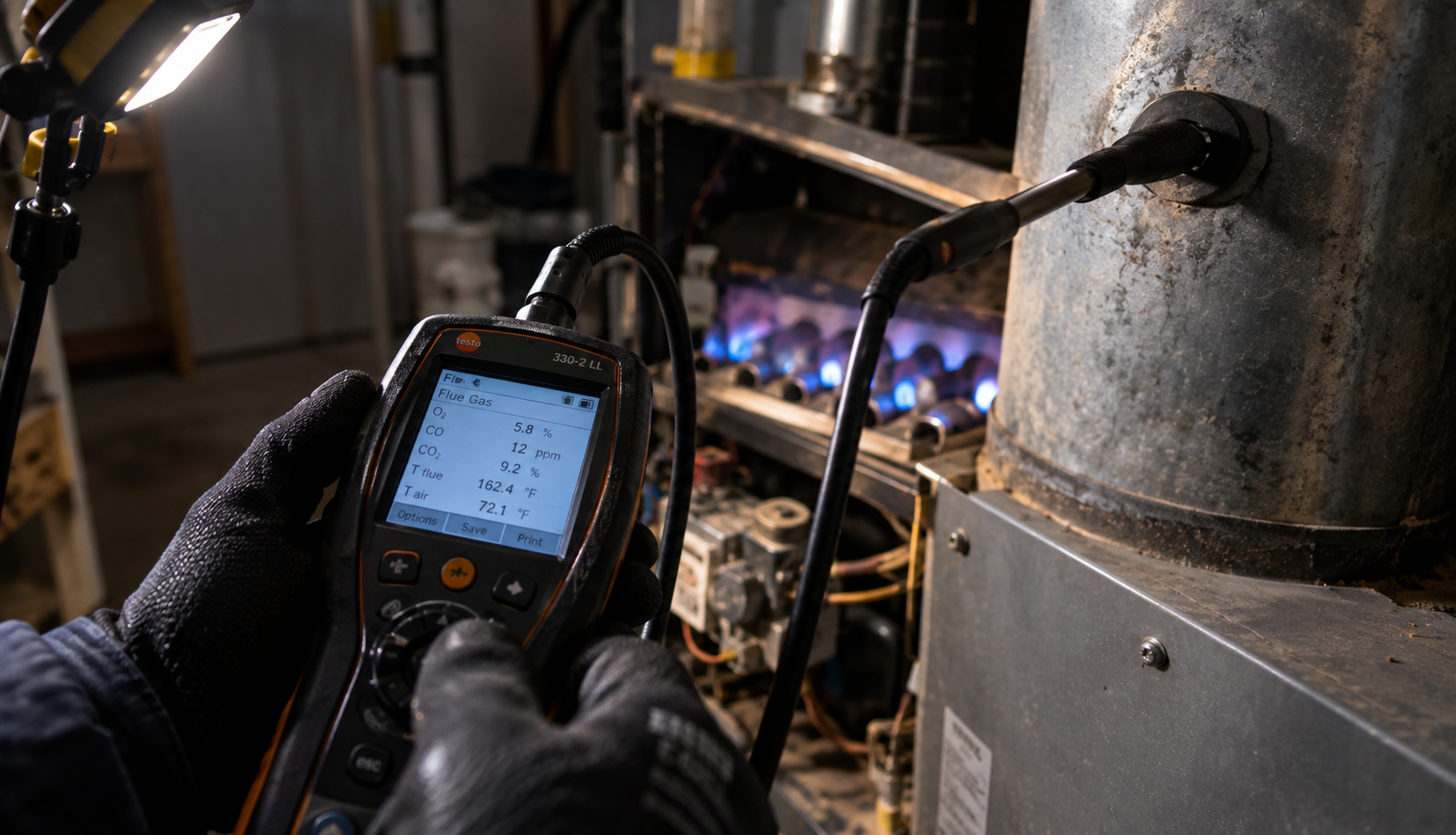 ChatGPT Image Sep 7, 2026, 09_09_12 PM Technician using combustion analyzer during furnace tune up inspection