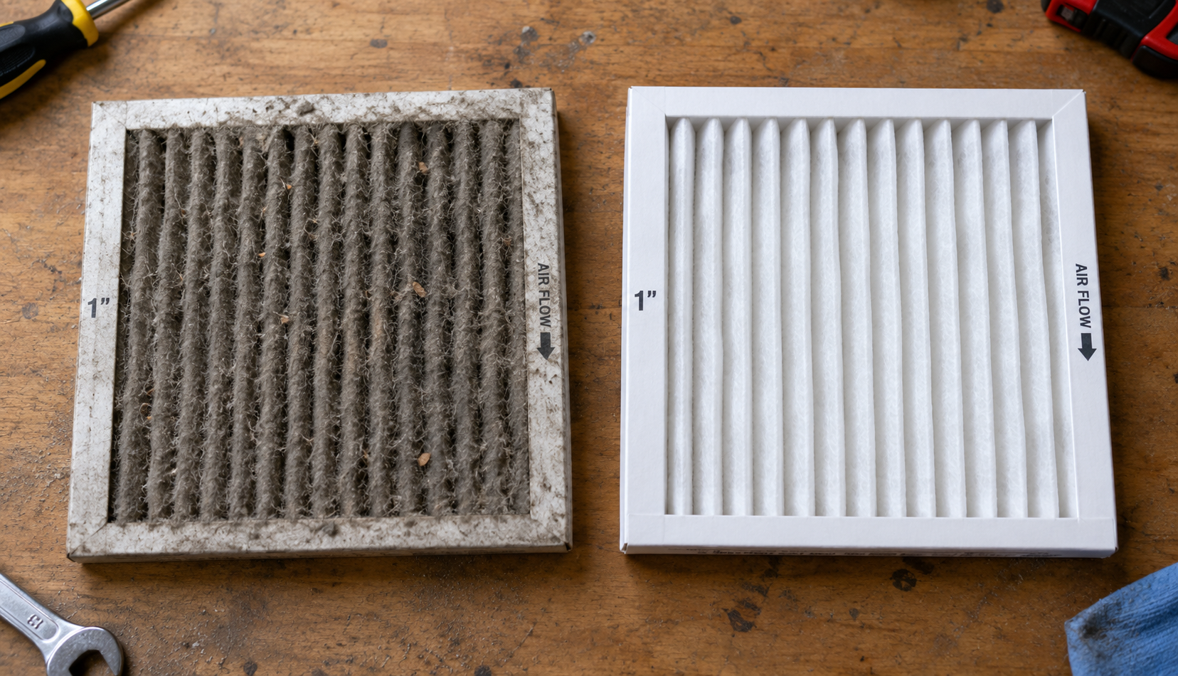 ChatGPT Image Sep 9, 2026, 02_59_23 PM Dirty furnace filter compared to clean replacement filter