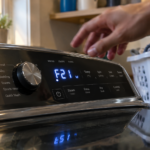 Whirlpool Cabrio washer display showing a flashing error code